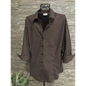 18 Plus Polkadot Top brown blouse 3/4 sleeve